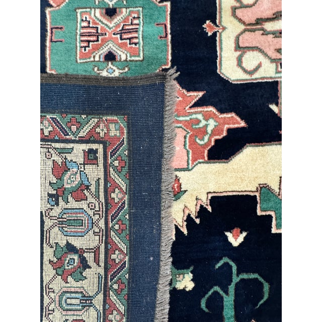 Textile 6ft 8in × 8ft Heriz Floral Medallion Area Rug For Sale - Image 7 of 12
