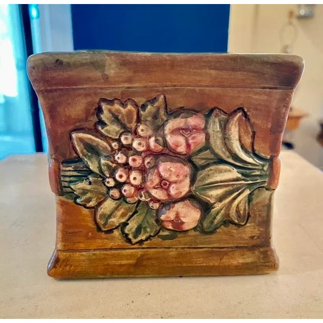 Small Antique Weller Woodcraft Roma Square Planter Age: antique, other similar items where listed as from the 1920s...
