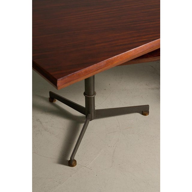 Brown Wood Boomerang Executive Desk by Osvaldo Borsani for Tecno, 1960s For Sale - Image 8 of 12