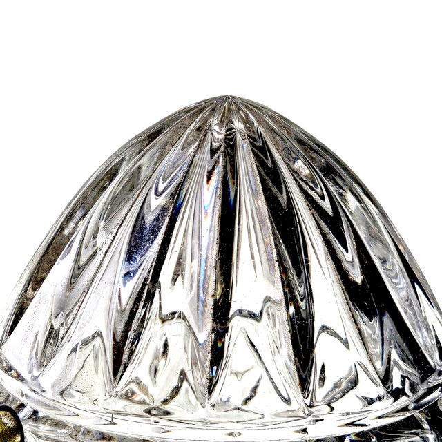 Late 20th Century Bohemian Czech Large Clear Crystal Egg Paper Weight For Sale - Image 5 of 7