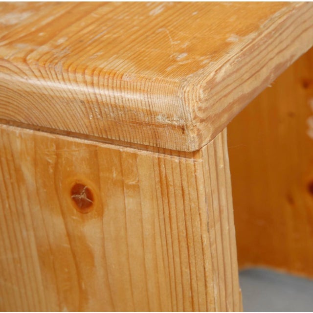 Charlotte Perriand for Les Arcs 1600, Attributed Pair of Carved Pine Stools, 1960s For Sale - Image 13 of 13