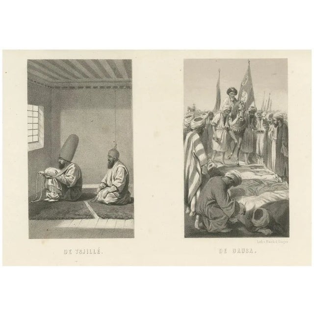 Emrik & Binger, Islamic Sufi Ritual, 1863, Lithograph on Paper For Sale - Image 10 of 10