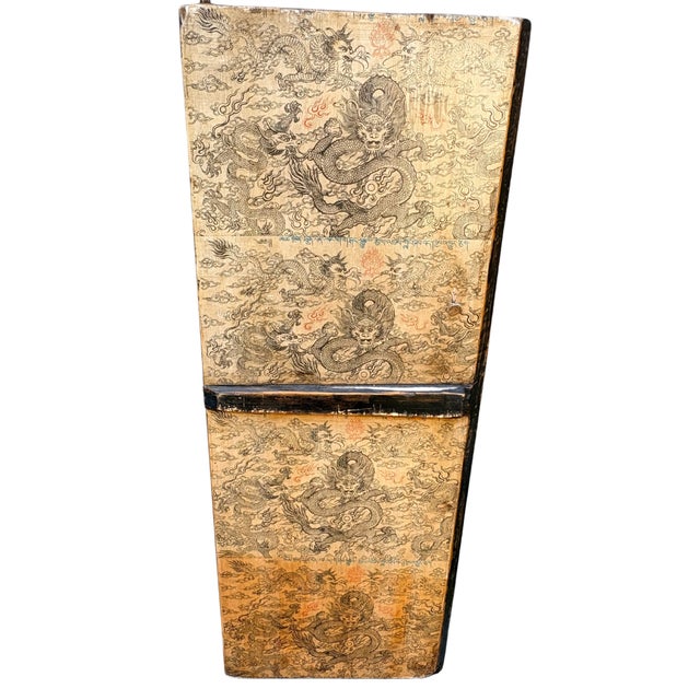 Wood Antique Tibetan Cabinet Doors With Embossed Dragon Motifs, Pair For Sale - Image 7 of 18