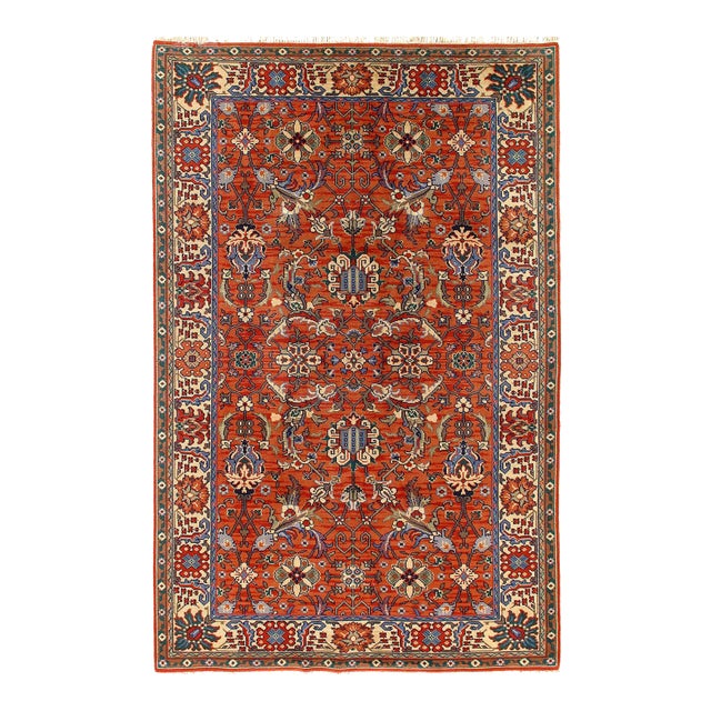 Pasargad DC Rust Mahal Design Hand Knotted Rug For Sale
