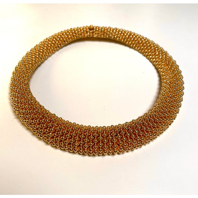 Vintage Ciner Gold Plated Caviar Collar Necklace For Sale - Image 11 of 11
