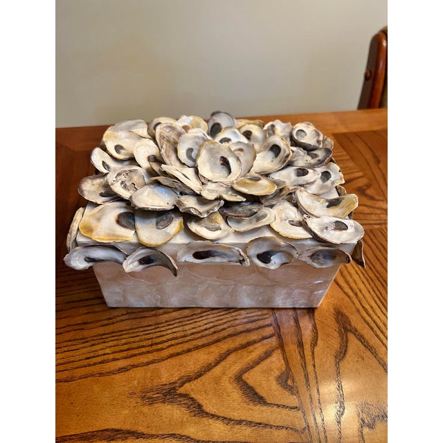 Vintage Oyster Shell Treasure Box For Sale - Image 4 of 7