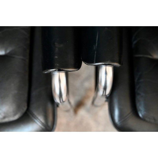 Black Leather Armchairs by Jorgen Kastholm for Kusch & Co, 1970s, Set of 4 For Sale - Image 8 of 18