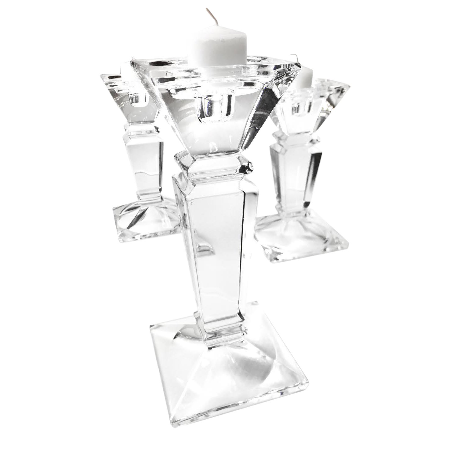 Large Vintage Shannon Irish Crystal Candle Holders Set of 3 Chairish