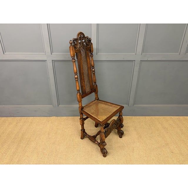 Carolean High Back Chair, 1680s For Sale - Image 9 of 12