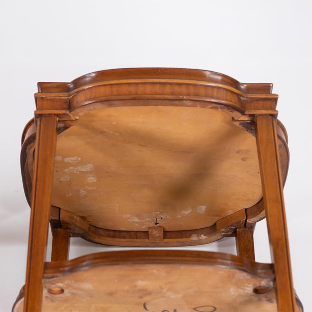 Wood Pair of Mid-Century Italian Satinwood Veneered End Tables For Sale - Image 7 of 18