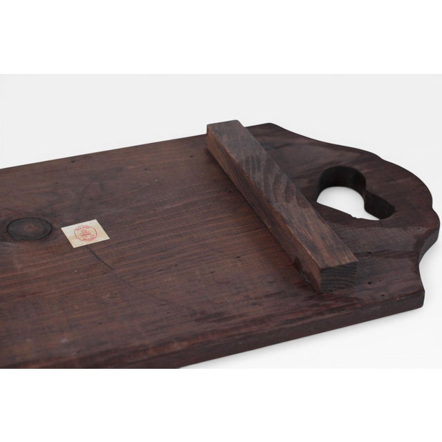 Brown Pfaltzgraff Village Wood Tray With Heart Cutout Handles For Sale - Image 8 of 15