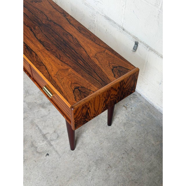 Wood Rosewood Entry Table Small Three Drawer Denmark 1960s For Sale - Image 7 of 10