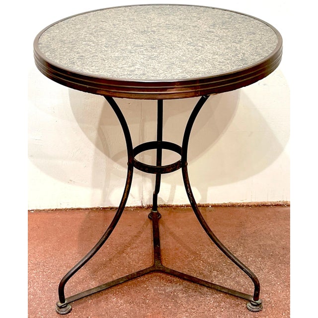 Modern French Modern Bronze & Marble Gueridon or Bistro Table For Sale - Image 3 of 8