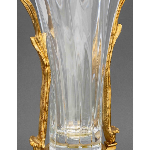 Louis XVI Style Ormolu Mounted Crystal Vases, Pair For Sale In New York - Image 6 of 9