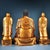 Traditional Late 20th Century Set of 3 Gilt Bronze Figures of Shakyamuni Buddha and Disciples For Sale - Image 3 of 9