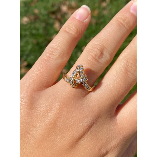 Gold The Firnline: Ladies 14K Gold and Diamond Script Ring For Sale - Image 8 of 8