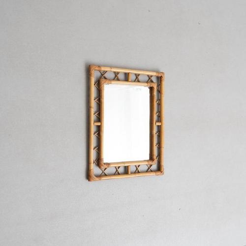 French Bamboo Mirror, 1970 For Sale - Image 3 of 11
