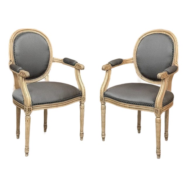 Pair Antique French Louis XVI Armchairs ~ Fauteuils For Sale