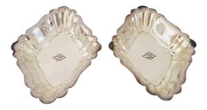 Silver on Copper Monogramed "Abb" Nut Dishes - a Pair