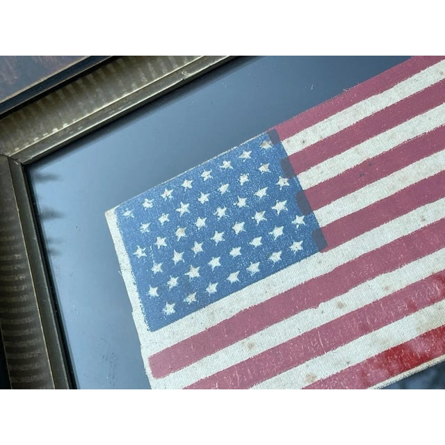 Late 19th Century Antique 45 Star American Flag Circa 1890 Gauze in Period Frame For Sale - Image 5 of 7