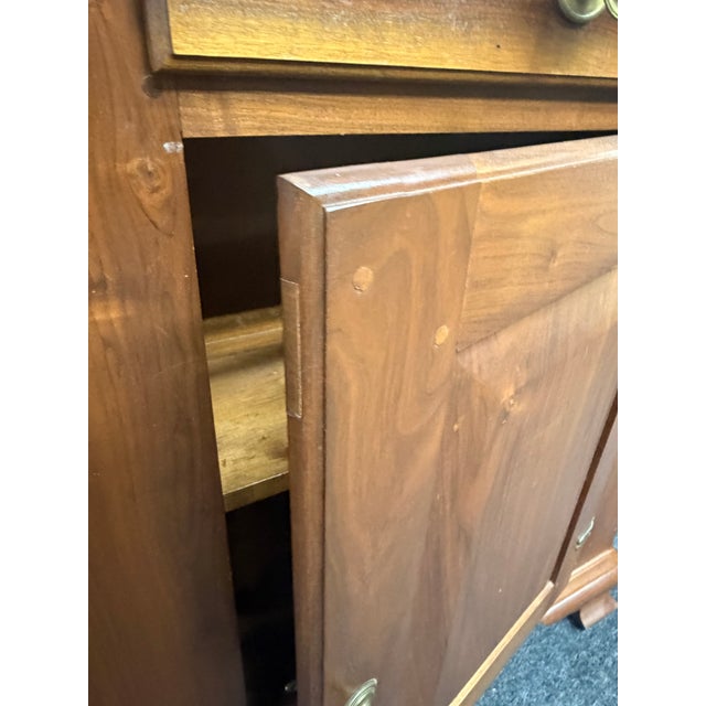 Wood Bench-Made Chippendale Style Walnut Dutch Cupboard For Sale - Image 7 of 11