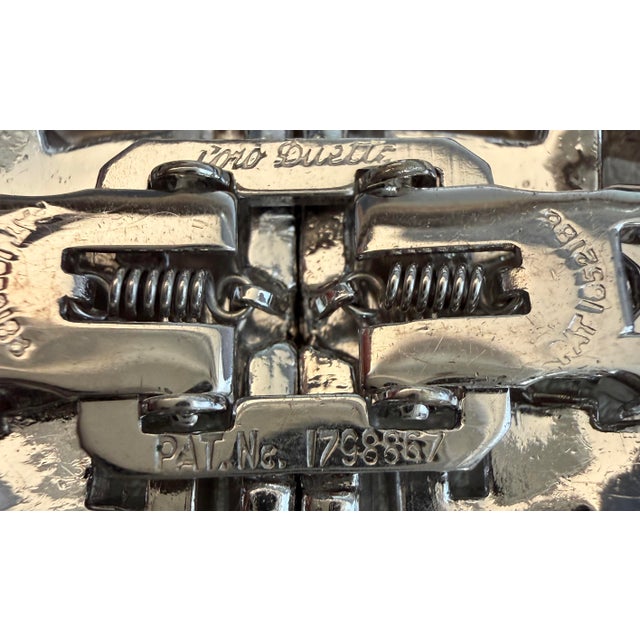 Art Deco Vintage Coro Duette Art Deco Rhodium Plated Double Dress and Shoe Clip Brooch For Sale - Image 3 of 4