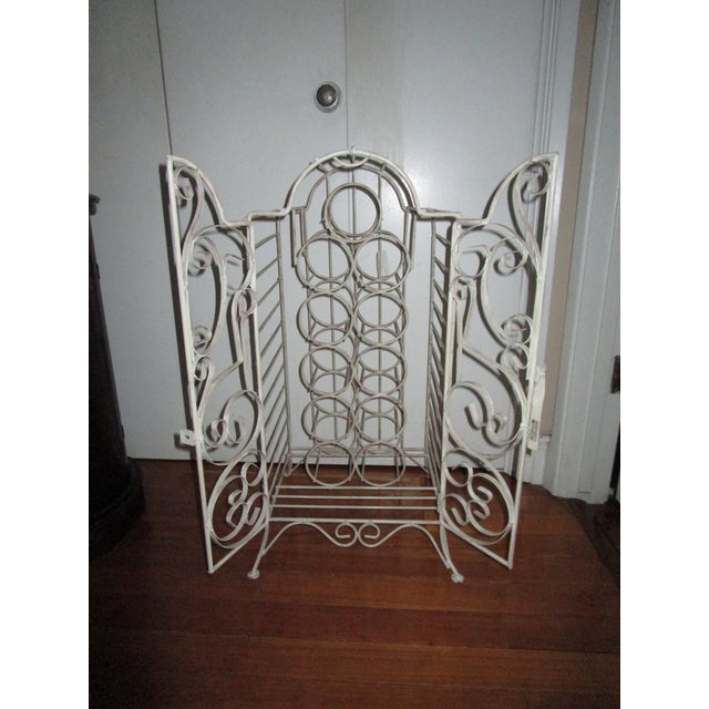 French Style White Wrought Iron Vintage Wine With Latch Chairish
