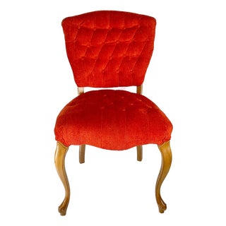 1960s Vintage French Provincial Hollywood Regency Boho Chic Boudoir Side Chair For Sale