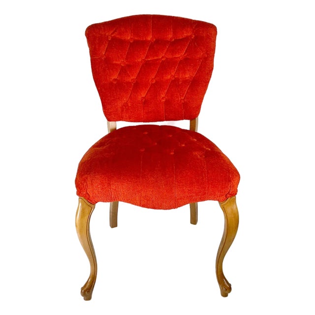1960s Vintage French Provincial Hollywood Regency Boho Chic Boudoir Side Chair. For Sale