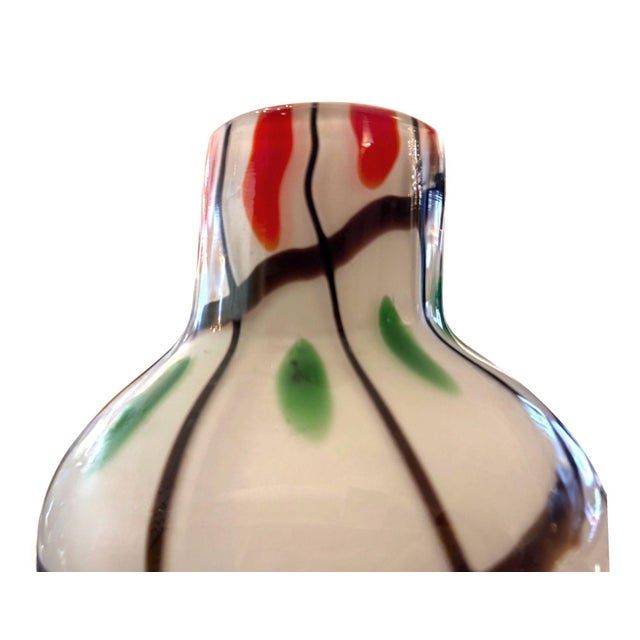 Italian Vintage Italian Murano Polka Dot Art Glass Vase, Mid-20th Century. For Sale - Image 3 of 9