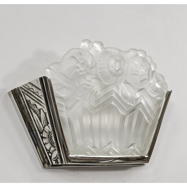 Jean Noverdy A Pair of French 1920s Art Deco Wall Sconces by Noverdy France - 2 Pairs Available For Sale - Image 4 of 11