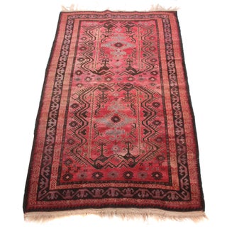 Distressed Antique Rug - 4' x 6' 9" For Sale