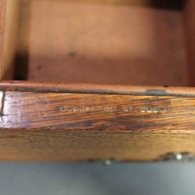 Brown Late 19th Century Irish E.R Moore & Co Oak and Brass Stationary Box For Sale - Image 8 of 9