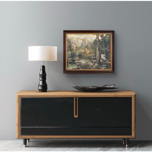 Mid 20th Century Lovely Landscape Painting Oil on Canvas Panel For Sale - Image 5 of 6