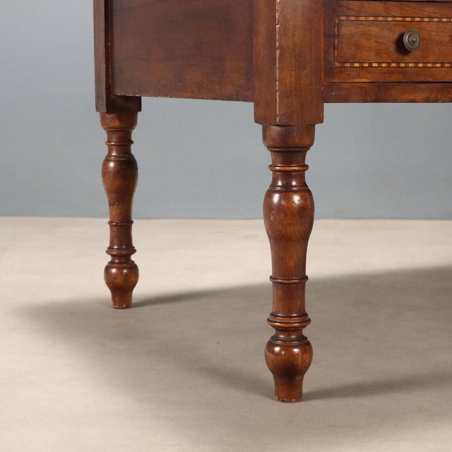 Wood Italian Writing Desk in Walnut For Sale - Image 7 of 11