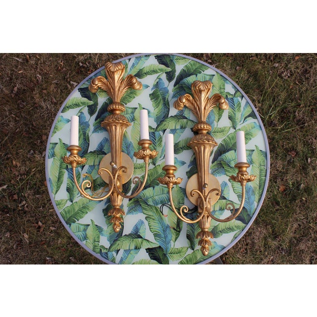 Italian Giltwood Prince of Wales Sconces—A Pair For Sale - Image 18 of 18