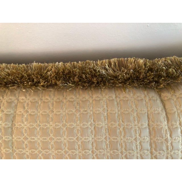 Gold King Size Decorative Pillows with Brush Trim - a Pair For Sale - Image 4 of 5