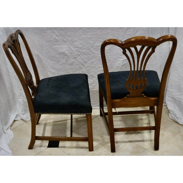 English Traditional Chippendale Dining Chairs - Set of 4.