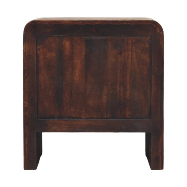 Smoked Oak and Mango Wood Curved Nightstand For Sale In Philadelphia - Image 6 of 8