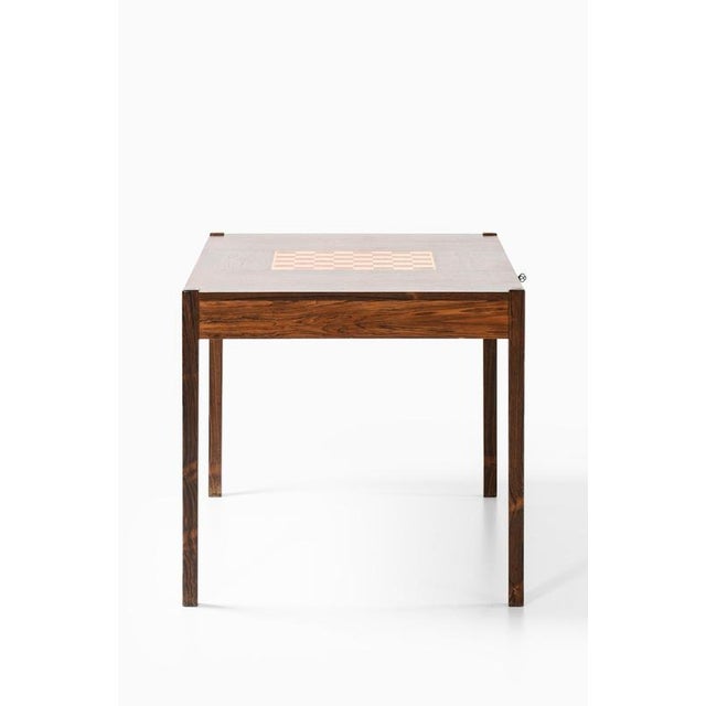 Brown Desk or Library Table in Brass and Rosewood, 1950s For Sale - Image 8 of 11