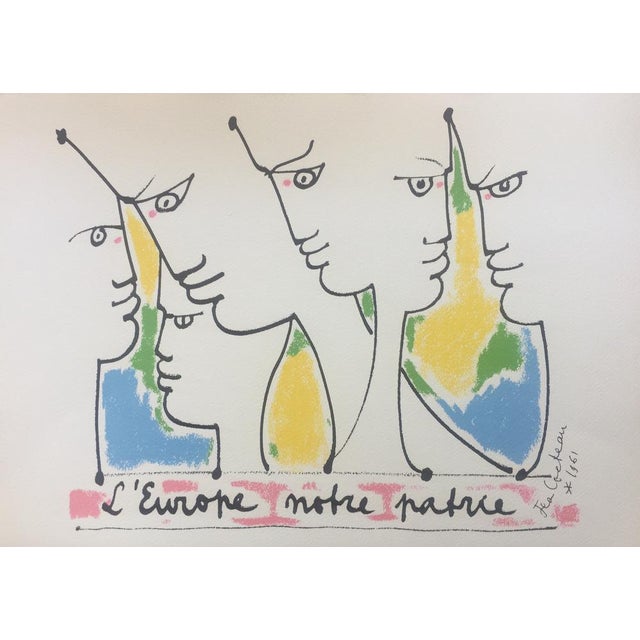 Jean Cocteau, Les fondateurs de l’Europe, 1961, Lithograph For Sale - Image 4 of 4