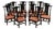 12 Custom Black Lacquered Asian Inspired Dining Chairs For Sale