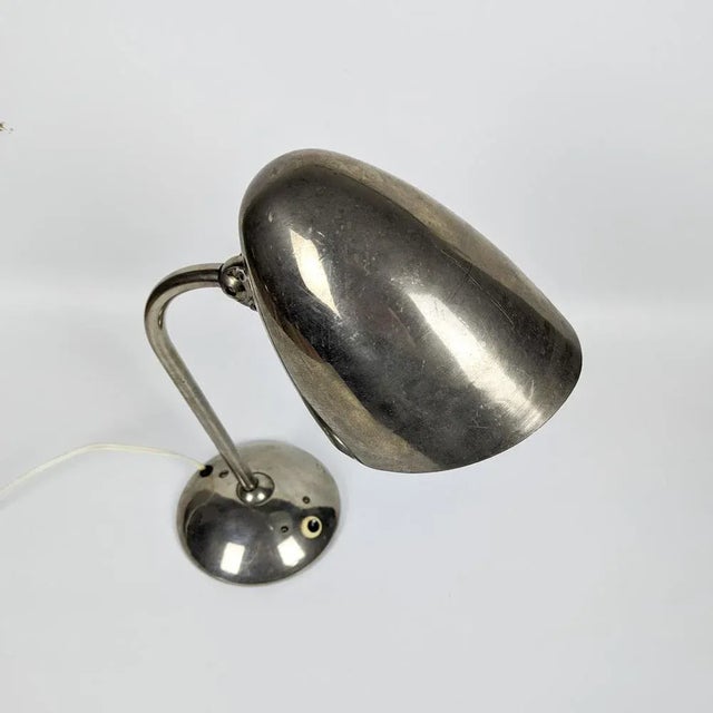 Vintage Nickel Plated Table Lamp by Franta Anýž, 1930s For Sale - Image 4 of 13