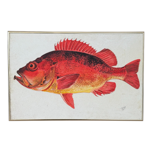 Vintage Coastal Folk Art Fish Painting – Rockfish