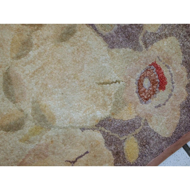American 1900s handmade antique American Primitive Hooked rug 2.5' x 4.5' For Sale - Image 3 of 11