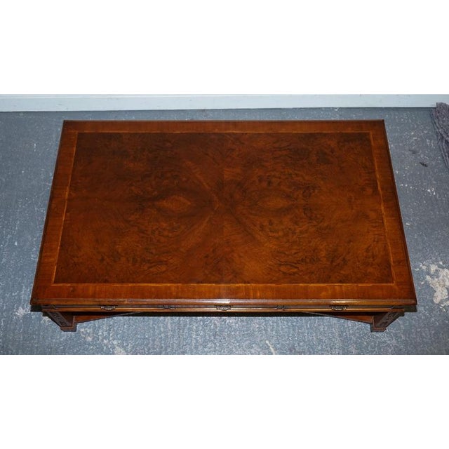 Large Georgian Burr Walnut Coffee Table from Brights of Nettlebed London For Sale - Image 17 of 18