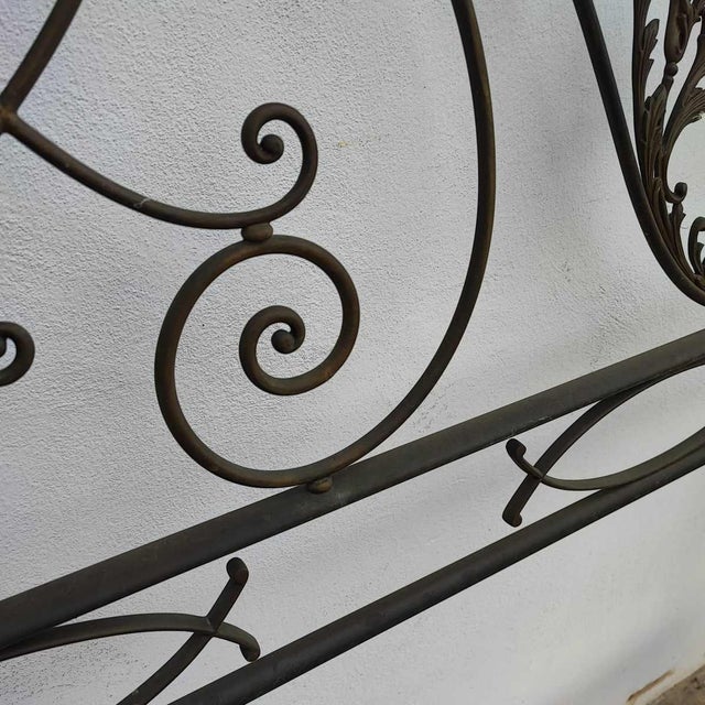 Antique Metal Bed with Twists and Decorations For Sale - Image 4 of 15