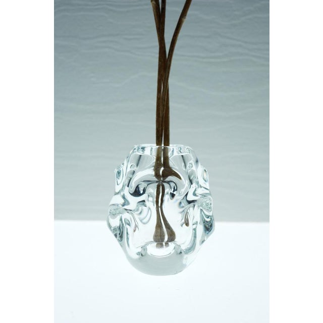 Small Mid-Century Modern Handmade Clear Crystal Vase by Börne Augustsson for Åseda For Sale - Image 4 of 11