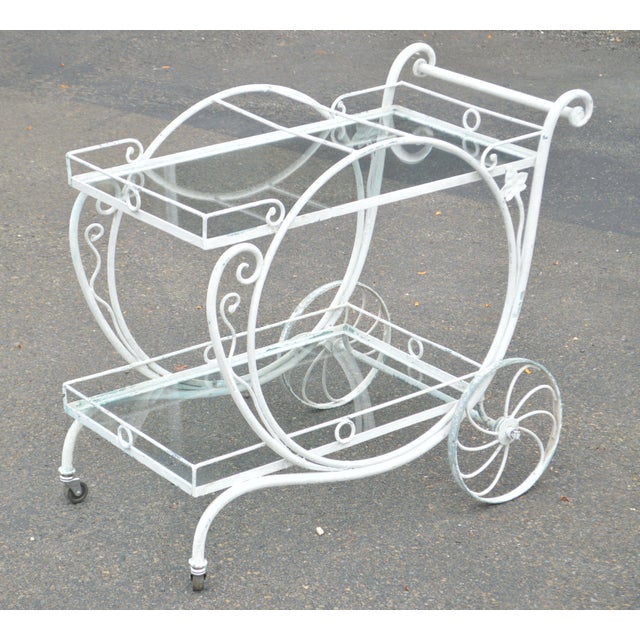 Salterini Vintage Wrought Iron Garden Patio Server Cart Chairish