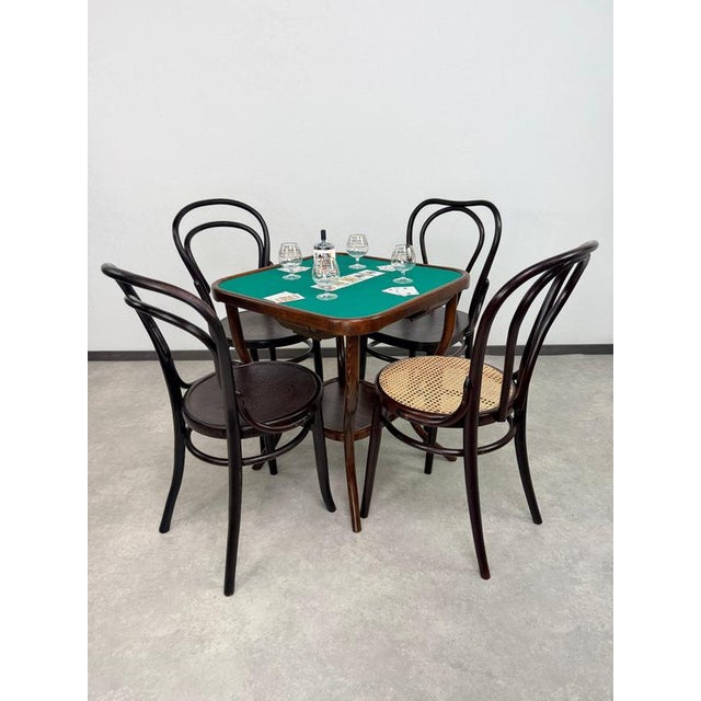 An exceptional and highly collectible antique Art Nouveau card or game table (Model No. 8), manufactured by the legendary...
